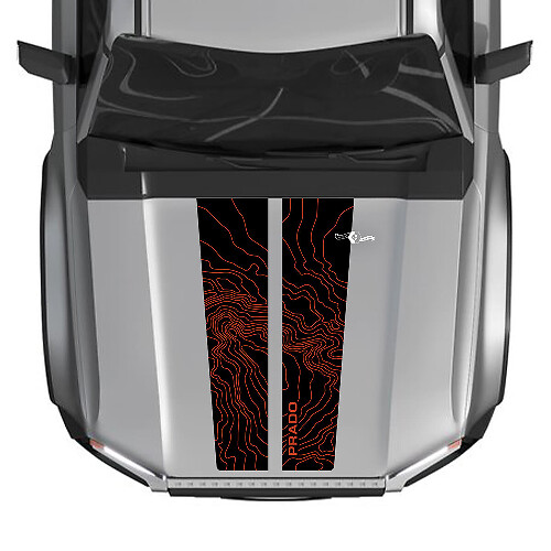 Capot pour Toyota Land Cruiser Prado 2024, décalcomanies graphiques en vinyle fendu, 2 couleurs
