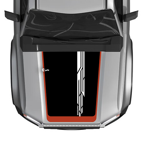 2024 Toyota Land Cruiser Prado Hood Autocollants Décalcomanies Vinyle Graphique Autocollants Ligne Grand 3 Couleurs
