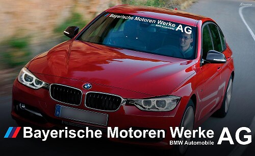 Banderole de pare-brise Bayerische Motoren Werke AG Autocollant vinyle pour BMW