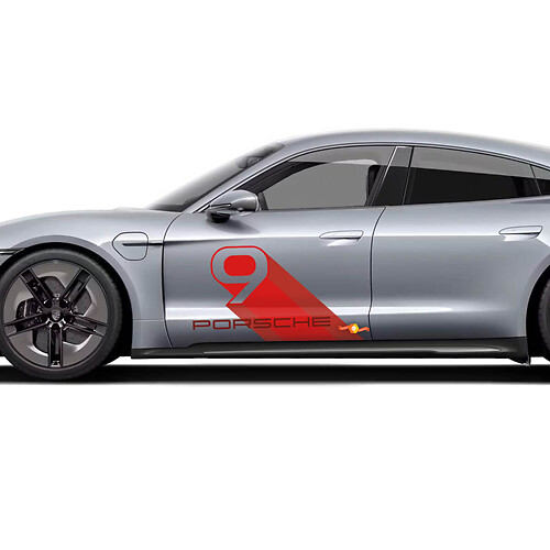 Porsche Taycan Ensemble de décalcomanies sur mesure Autocollant de porte latérale - Graphiques en vinyle personnalisés
