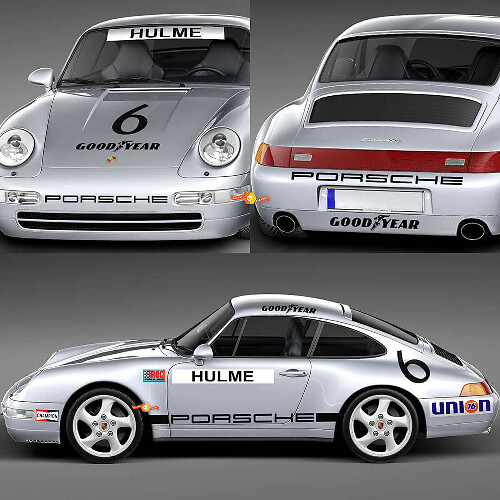 1974 Porsche 911 Racing Sticker Decal Set - Graphiques vinyles classiques pour la restauration et la personnalisation
