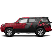 Kit d'autocollants vinyle côté forêt montagne topographique pour Toyota 4Runner_2