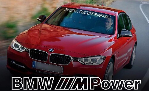 Autocollant en vinyle contour style BMW M Power pour pare-brise BMW