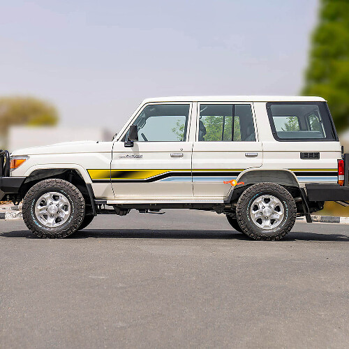 Kit d’autocollants à rayures latérales rétro pour Toyota Land Cruiser GRJ76 - Graphiques en vinyle personnalisés
