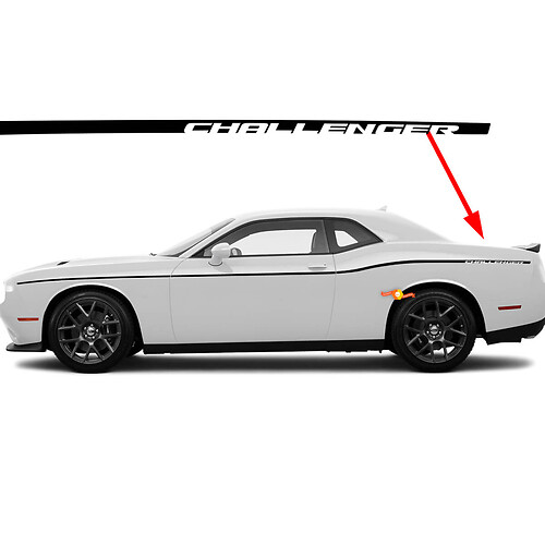 Autocollant de décalcomanie extérieur Dodge Challenger SXT à rayures latérales
