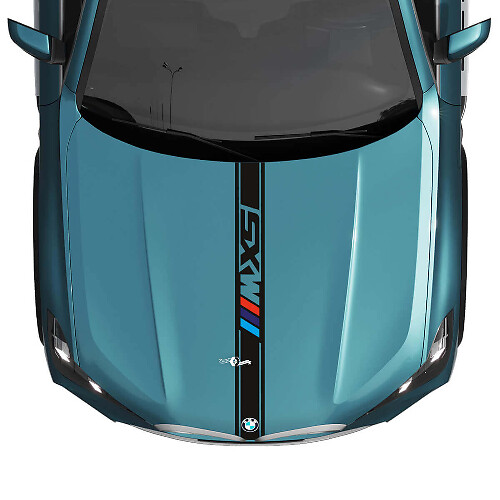 BMW X5 G05 Hood Custom Stripe Sticker Decal - Vinyle M couleurs M Performance
