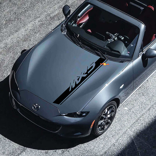 Autocollant Vinyle Capot à Rayures Double Marque pour Mazda MX-5 Miata