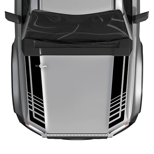 Toyota Land Cruiser Prado Hood Stripes Strobe Decals Autocollant - Kit graphique en vinyle bicolore
