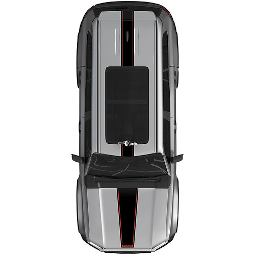 Autocollant de décalcomanies de rallye pour capot et rayures de toit Toyota Land Cruiser Prado - Kit graphique en vinyle 2
