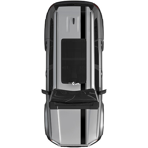 Autocollant de décalcomanies de rallye à double rayures pour capot et toit de Toyota Land Cruiser Prado - Kit graphique en vinyle
