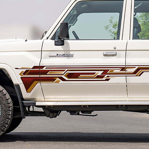 Kit d’autocollants à rayures classiques rétro pour Toyota Land Cruiser GRJ76 - Graphiques en vinyle personnalisés
