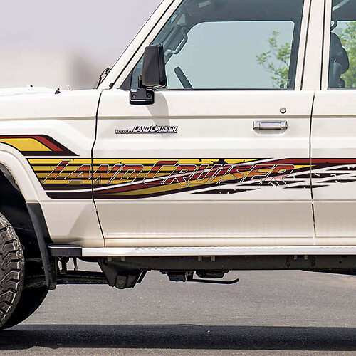 Kit d'autocollants graphiques bandes latérales rétro classiques pour Toyota Land Cruiser 1