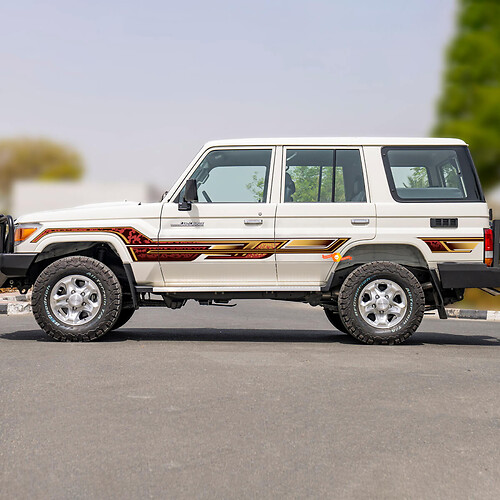 Kit d’autocollants à rayures classiques rétro pour Toyota Land Cruiser GRJ76 - Graphiques en vinyle personnalisés 3
 1