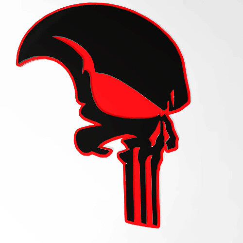 Écusson de garde-boue 3D style crâne Punisher
