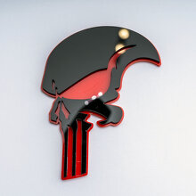Écusson de garde-boue 3D style crâne Punisher_4