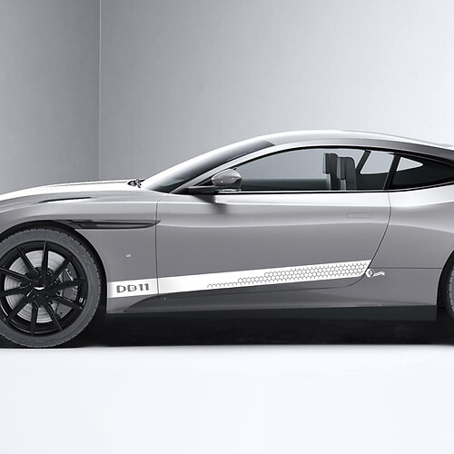 Autocollants latéraux en vinyle pour portes latérales en nid d'abeille Aston Martin DB11
