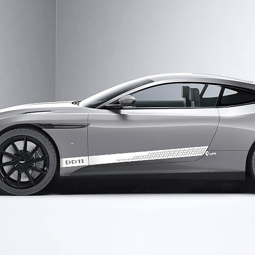 Décalcomanies en vinyle en nid d'abeille pour les portes latérales de l'Aston Martin DB11
