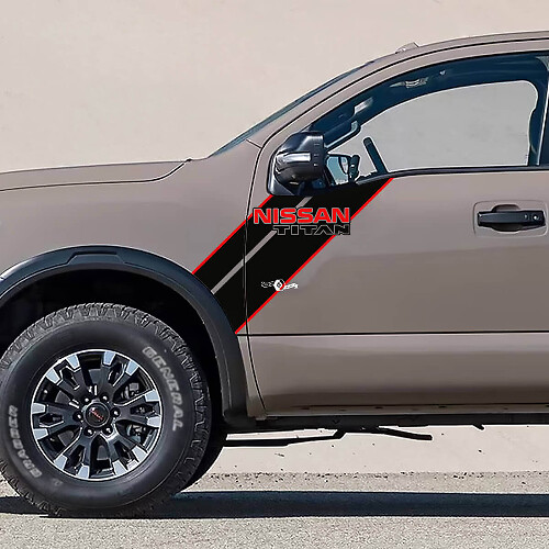 Kit de décalcomanies en vinyle bandes jumelles pour ailes avant et portes pour Nissan Titan