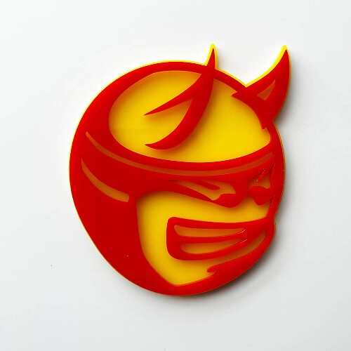 Badge 3D personnalisé Drag Bee Demon Dodge Charger Challenger logo Fender Badges Emblème Rouge et Jaune
