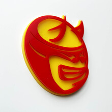 Badge 3D personnalisé Drag Bee Demon Dodge Charger Challenger logo Fender Badges Emblème Rouge et Jaune
 3