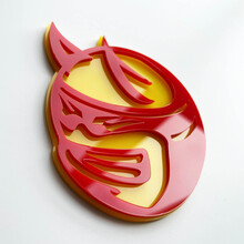 Badge 3D personnalisé Drag Bee Demon Dodge Charger Challenger logo Fender Badges Emblème Rouge et Jaune
 4