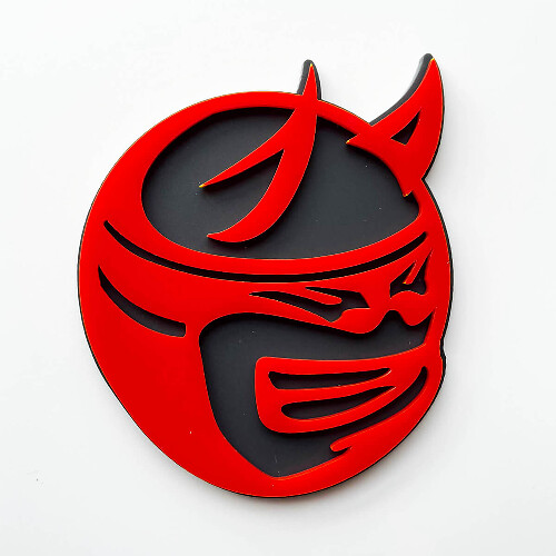 Badge 3D personnalisé Drag Bee Demon Dodge Charger Challenger logo Fender Badges Emblème Rouge et Gris
