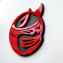 Badge 3D personnalisé Drag Bee Demon Dodge Charger Challenger logo Fender Badges Emblème Rouge et Gris
 3