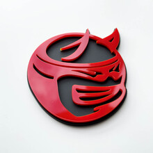 Badge 3D personnalisé Drag Bee Demon Dodge Charger Challenger logo Fender Badges Emblème Rouge et Gris
 4
