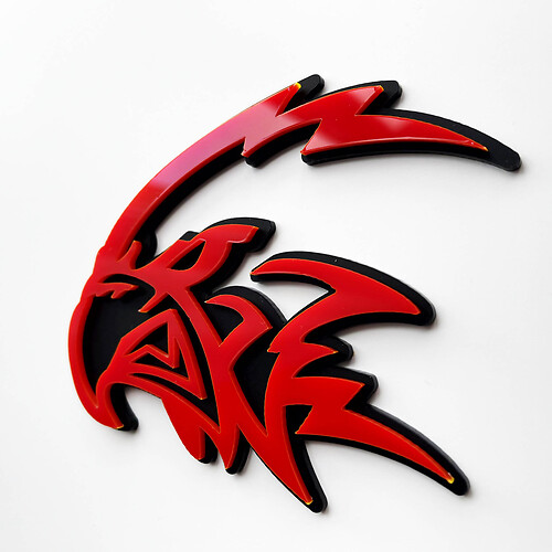 Badge Trackhawk Hellhawk 3D personnalisé - Emblème d’aile pour Jeep Trackhawk
