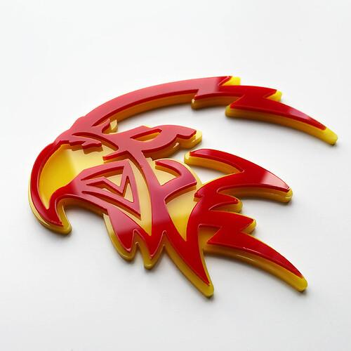 Badge Trackhawk Hellhawk 3D personnalisé - Emblème Fender pour Jeep Trackhawk 3

