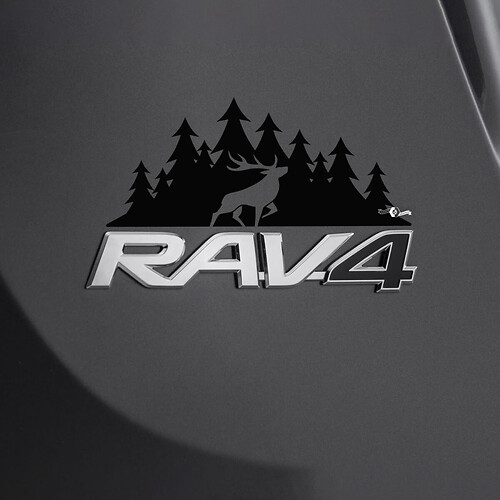 Autocollant de décalcomanie de cerf de montagnes sur l’insigne arrière de Toyota Rav4
 1