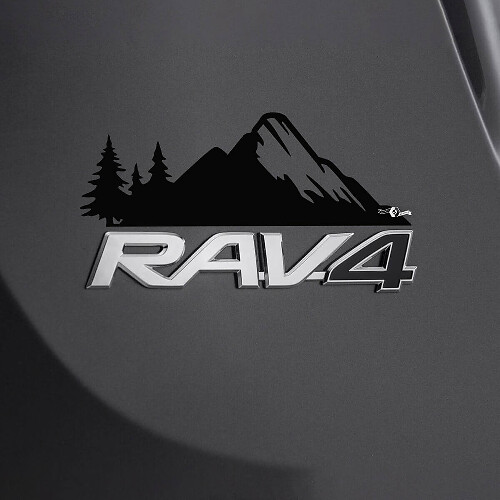 Autocollant Décalcomanie Montagnes Forêt Sur Arrière Pour Badge Toyota Rav4 1