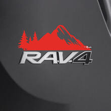 Autocollant Décalcomanie Montagnes Forêt Sur Arrière Pour Badge Toyota Rav4 2