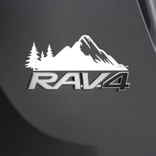 Autocollant Décalcomanie Montagnes Forêt Sur Arrière Pour Badge Toyota Rav4 3