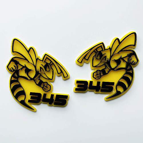Hornet Bee 345 Badge 3D - Emblème de badges d'aile personnalisé pour voitures et camions
