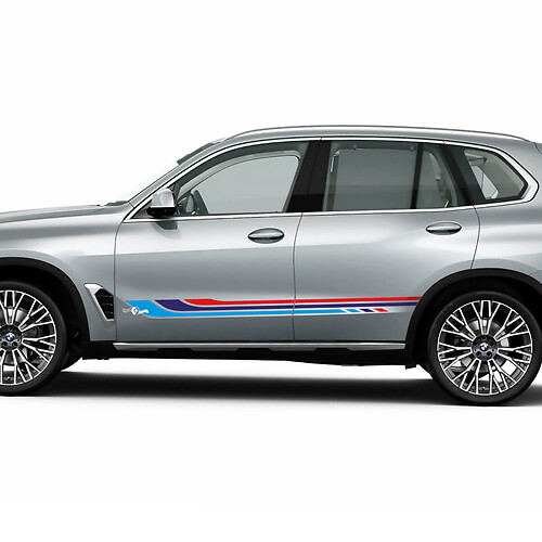 Accents latéraux M couleurs rayures pour BMW G05 X5 portes latérales vinyle autocollant autocollant
