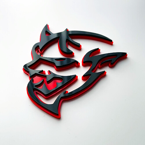 Badge 3D Dodge Demon Badges Fender Emblème Rouge vs Noir 1
