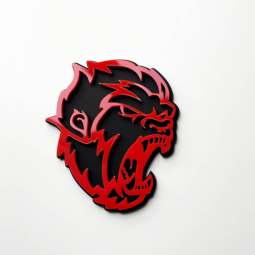 Angry Yeti Sasquatch Bigfoot 3D Fender Badges Emblème Noir vs Rouge
