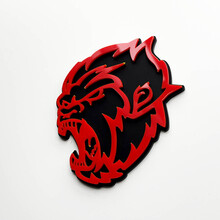 Angry Yeti Sasquatch Bigfoot 3D Fender Badges Emblème Noir vs Rouge
 2