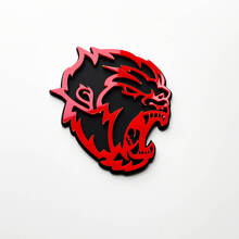 Angry Yeti Sasquatch Bigfoot 3D Fender Badges Emblème Noir vs Rouge
 3