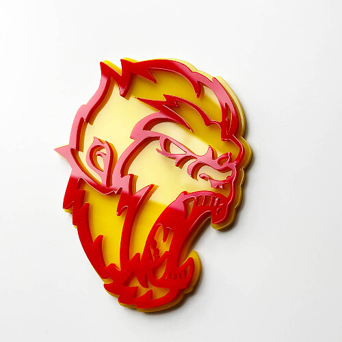 Angry Yeti Sasquatch Bigfoot 3D Fender Badges Emblème Jaune vs Rouge
