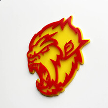 Angry Yeti Sasquatch Bigfoot 3D Fender Badges Emblème Jaune vs Rouge
 2