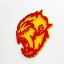 Angry Yeti Sasquatch Bigfoot 3D Fender Badges Emblème Jaune vs Rouge
 2