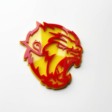 Angry Yeti Sasquatch Bigfoot 3D Fender Badges Emblème Jaune vs Rouge
 3