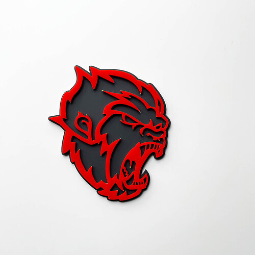 Angry Yeti Sasquatch Bigfoot 3D Fender Badges Emblème Gris vs Rouge
