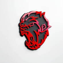 Angry Yeti Sasquatch Bigfoot 3D Fender Badges Emblème Gris vs Rouge
 2