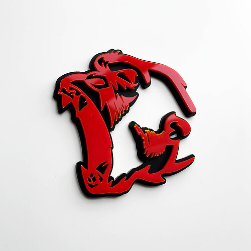 Gorilla Angry Badge 3D Badges Fender Emblème Rouge vs Noir
