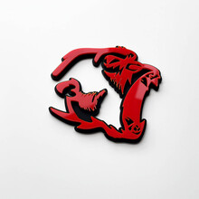 Gorilla Angry Badge 3D Badges Fender Emblème Rouge vs Noir
 3