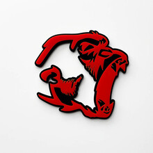 Gorilla Angry Badge 3D Badges Fender Emblème Rouge vs Noir
 4