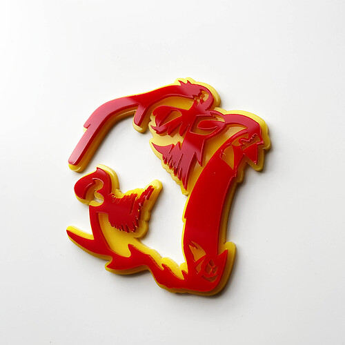 Gorilla Angry Badge 3D Badges Fender Emblème Rouge vs Jaune
